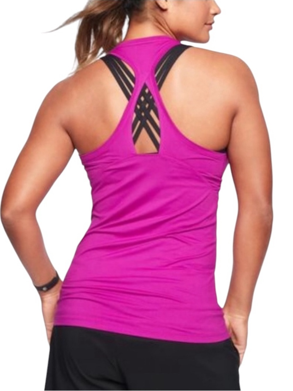 Athleta Magenta Pink Limitless Keyhole Athleisure Sporty Racerback Tank Top S